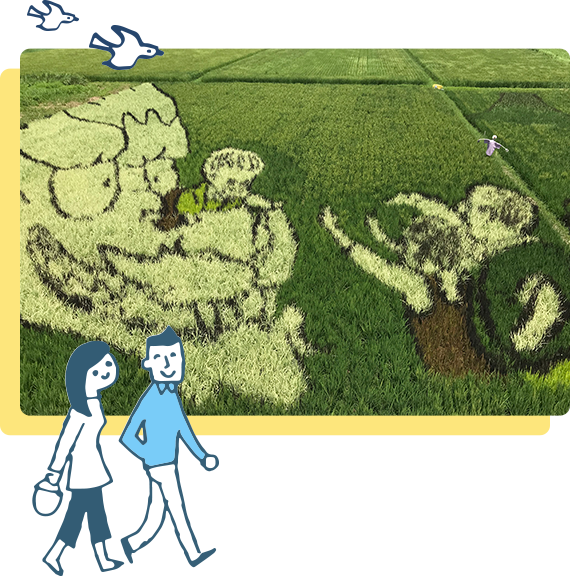 Tanbo Art Kikugawa Dynamic rice paddy art